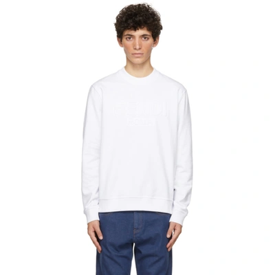 Shop Fendi White Trompe L'oeil Sweatshirt In F0qa0 White