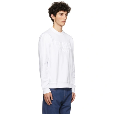Shop Fendi White Trompe L'oeil Sweatshirt In F0qa0 White