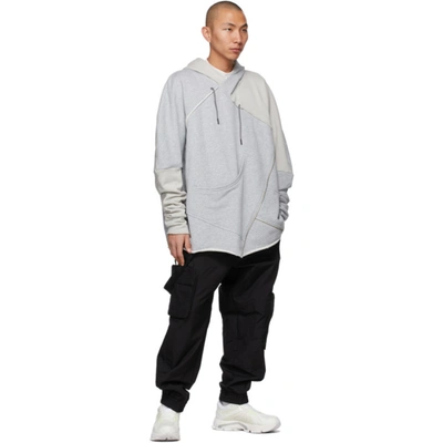 Shop A. A. Spectrum Gery Collage Hoodie In Gray