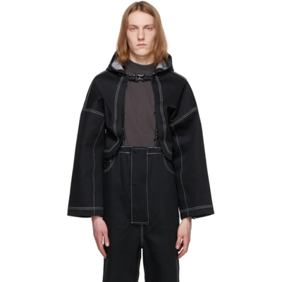 Sasquatchfabrix Black Denim Three-layer Bolero Jacket | ModeSens