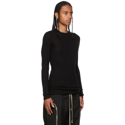 Shop Rick Owens Black Cashmere Ribbed Sweater In 09 Black