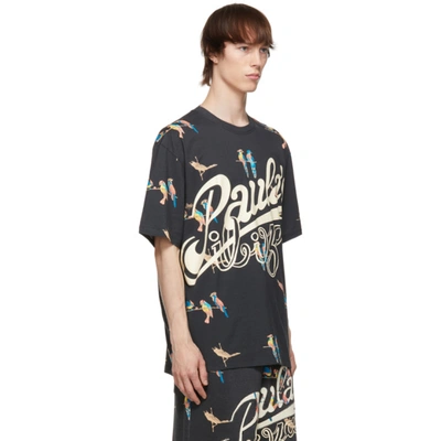 Shop Loewe Black Paula's Ibiza Parrot T-shirt In 1489 Black/multicolo