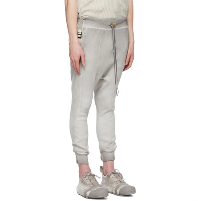 Shop Boris Bidjan Saberi Grey Long John Lounge Pants In Faded Light Grey