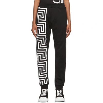 Shop Versace Black Greca Print Lounge Pants In 1b000 Black