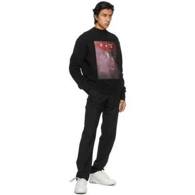 Shop Off-white Black Sprayed Caravaggio Slim Sweatshirt In Black Wh