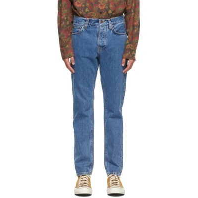 Shop Nudie Jeans Blue Steady Eddie Ii Jeans In Friendly Blue