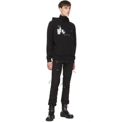 Shop Heliot Emil Black Embroidered Logo Hoodie