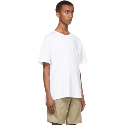 Shop Thom Browne White Relaxed-fit Side Slit T-shirt In 100 White