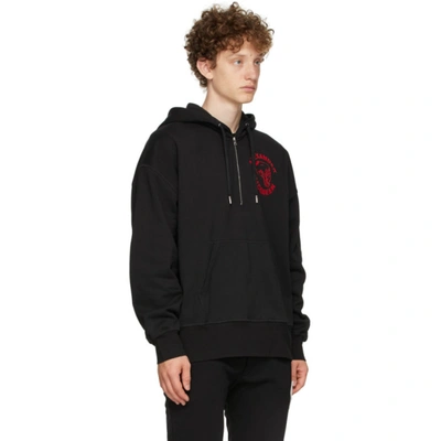 Shop Alexander Mcqueen Black '70s Skull Hoodie In 0901 Black/mix