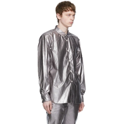 Shop Comme Des Garçons Homme Deux Silver Lamé Shirt In 1 Silver