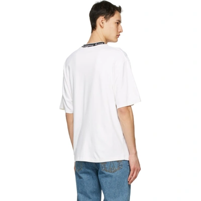 Shop Acne Studios White Jacquard Logo T-shirt In Optic White