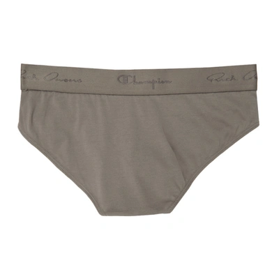 Shop Rick Owens Three-pack Grey Champion Edition Jersey Briefs In 34 Dust