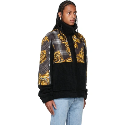 Shop Versace Jeans Couture Black Tartan Baroque Print Jacket In Eg80 Grigio