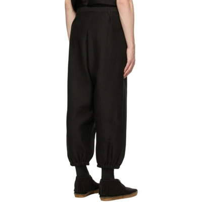 Shop Saint Laurent Black Linen Hakama Trousers In 1000 Black