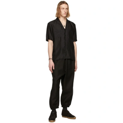 Shop Saint Laurent Black Linen Hakama Trousers In 1000 Black