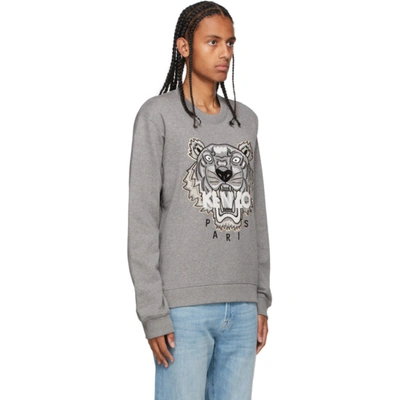 Shop Kenzo Grey Original Tiger Sweatshirt In 95 - Dove Grey