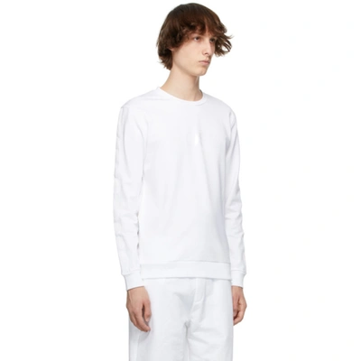 Shop Hugo Boss White Cotton Heritage Sweatshirt In 100 White