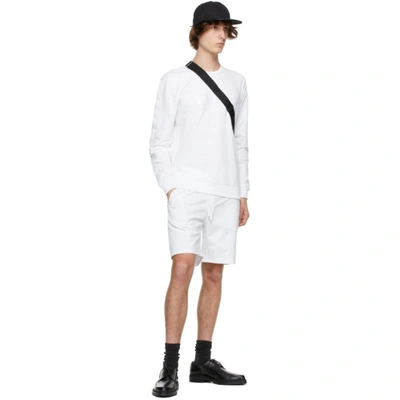 Shop Hugo Boss White Cotton Heritage Sweatshirt In 100 White