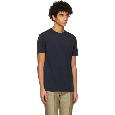 Shop Tom Ford Navy Lyocell Jersey T-shirt In B09 Nvy