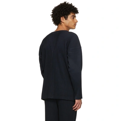 Shop Issey Miyake Navy Basics Cardigan In 75 Navy