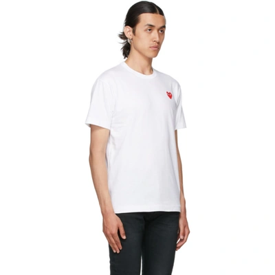 Shop Comme Des Garçons Play White Heart Patch T-shirt In 2 White