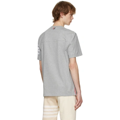 Shop Thom Browne White Engineered 4-bar T-shirt In 055 Light Grey