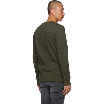 Shop Balmain Khaki Cotton Pockets Sweatshirt In 7ua Kaki