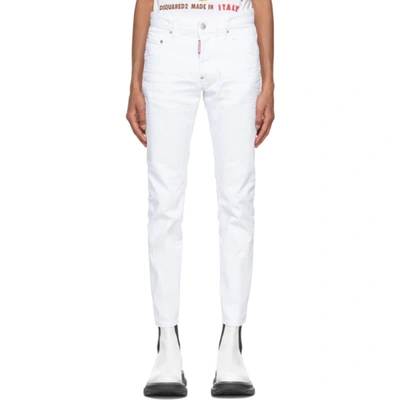 Shop Dsquared2 White Skater Jeans In 100 White