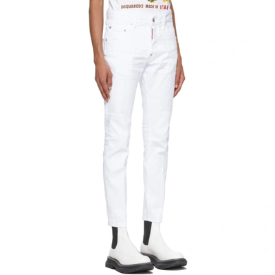 Shop Dsquared2 White Skater Jeans In 100 White