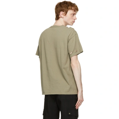 Shop Sankuanz Khaki 'safe' Holes T-shirt In Olive