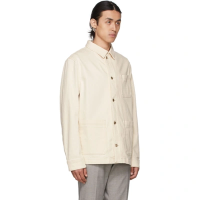 Shop Hugo Boss Off-white Denim Moore Jacket In 151 Open White