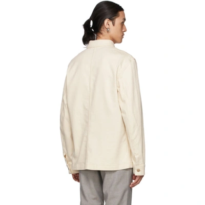 Shop Hugo Boss Off-white Denim Moore Jacket In 151 Open White
