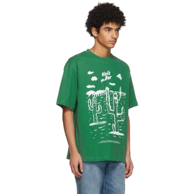 Shop Acne Studios Green Beni Bischof Edition 'nici's Bar' T-shirt In Emerald Gre