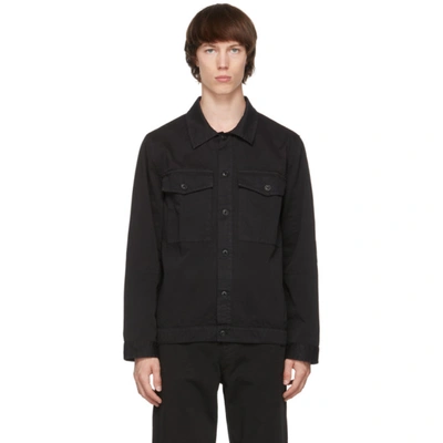 Shop Nudie Jeans Black Colin Utility Overshirt