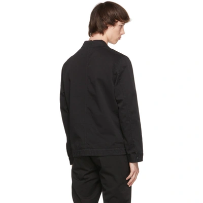 Shop Nudie Jeans Black Colin Utility Overshirt