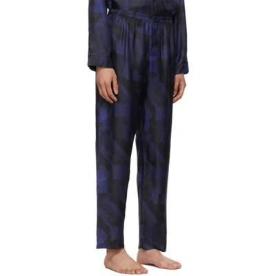 Shop Ermenegildo Zegna Indigo Silk Classic Pyjama Set In 318 Indigo