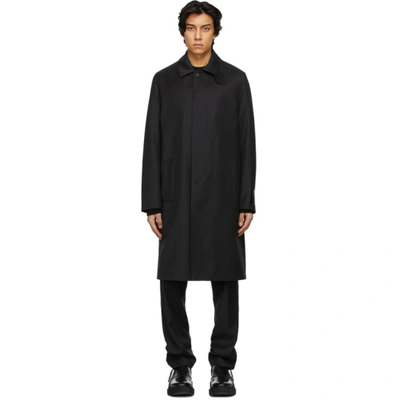 Shop Givenchy Black Patch Trench Coat In 001-black