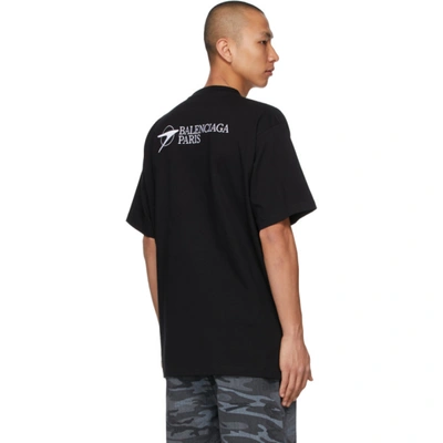 Shop Balenciaga Black Corporate Medium Fit T-shirt In 1070 Black