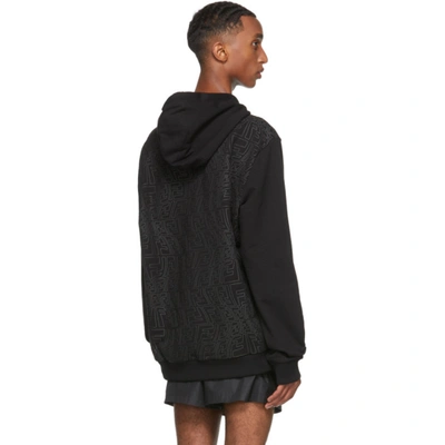 Shop Fendi Black Ff Fish-eye Hoodie In F0qa1 Black