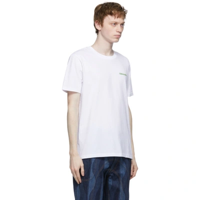 Shop Ahluwalia White 'when We March' T-shirt In White, Green,