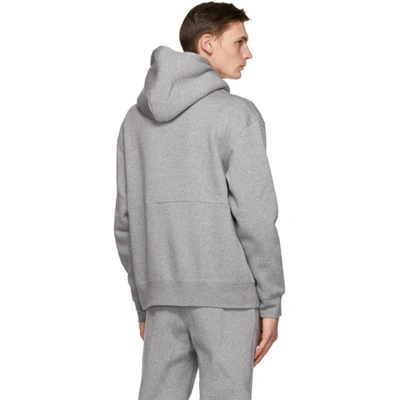 Shop Nike Grey Fleece Jumpman Air Hoodie In Carbon/blk
