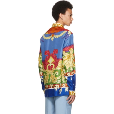 Shop Versace Multicolor Silk Medusa Renaissance Shirt In 5u020 Mutli