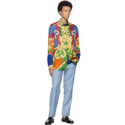 Shop Versace Multicolor Silk Medusa Renaissance Shirt In 5u020 Mutli