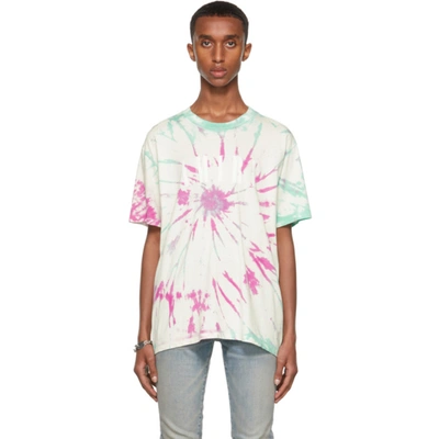 Shop Amiri Purple & Green Tie-dye Core Logo T-shirt In Pea/ice/blanc-30 Sin