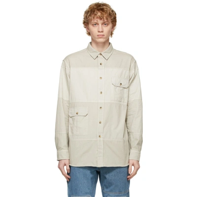 Shop Jw Anderson Off-white Relaxed Multi-pocket Shirt In Chalk 003