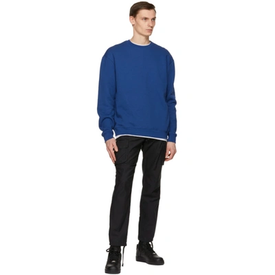 Shop John Elliott Blue Oversized Crewneck Sweatshirt In Cobalt