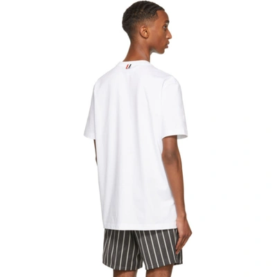 Shop Thom Browne White Rwb Stripe T-shirt In 100 White