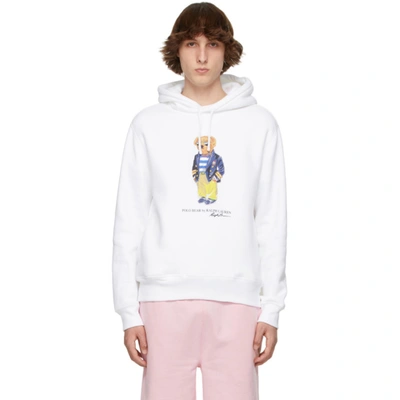 Shop Polo Ralph Lauren White Polo Bear Hoodie