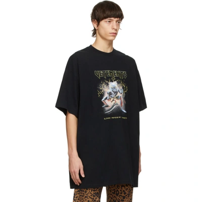 Shop Vetements Black Electric Logo Heavy Metal T-shirt In Black 14619888