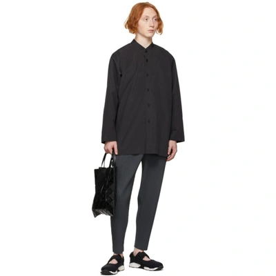 Shop Issey Miyake Black Packable Long Shirt In 15-black